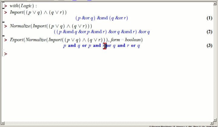 M1 2013-10-16 02 Disjunktive Normalform in Maple