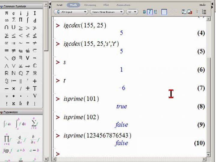 M2 2014-03-14 05 Zahlentheoretische Funktionen in Maple