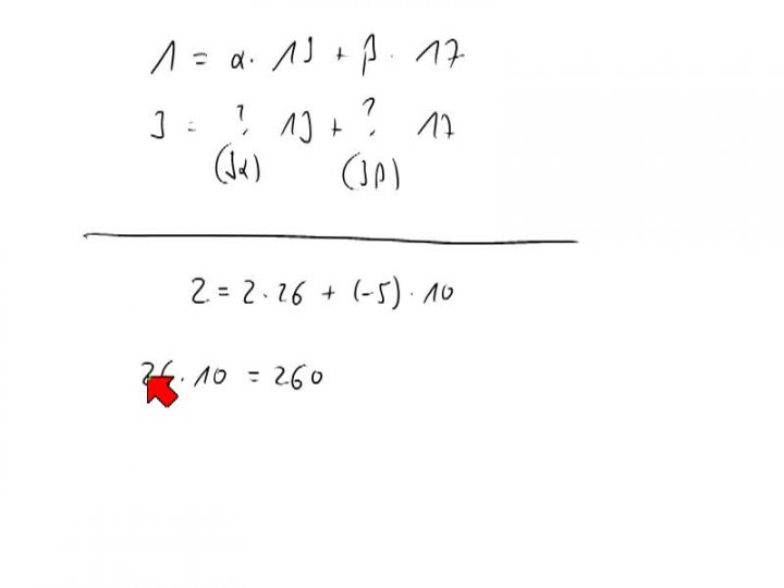M2 2014-03-14 02 Erweiterter euklidischer Algorithmus, Fortsetzung