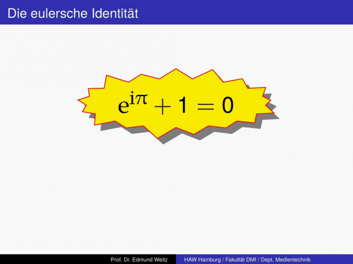 M3 2017-12-13 01 Die eulersche Identität, die schönste Formel der Welt