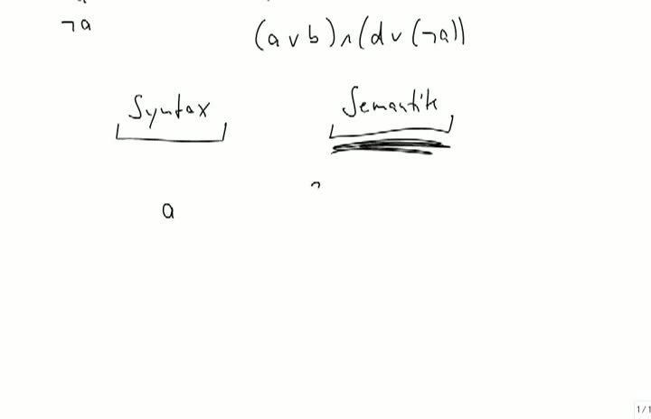 M1 2013-10-09 01 Aussagenlogik, Semantik von Negation, Konjunktion und Disjunktion
