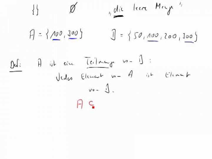M1 2014-10-06 07 Die leere Menge, Teilmengen