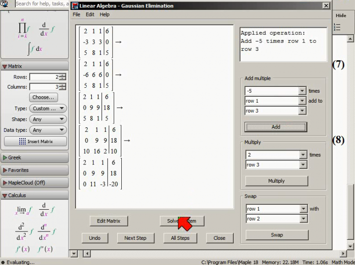 M2 2014-11-19 03 Der Gauß-Algorithmus in Maple