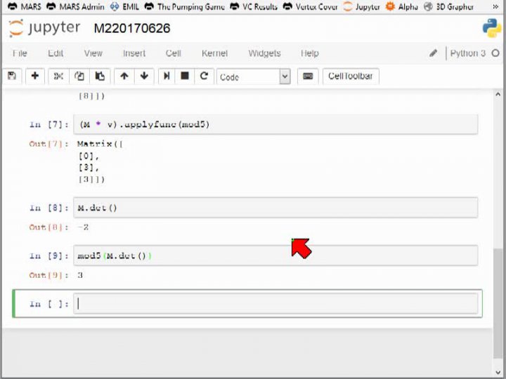 M2 2017-06-26 03 Lineare Algebra über Restklassenkörpern in Python